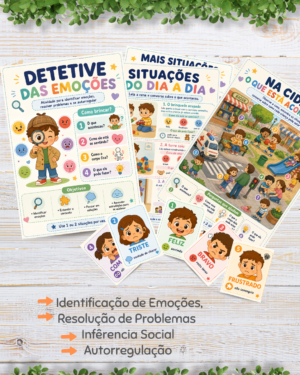 Detetive das Emoções – Material Completo de Identificação de Emoções, Resolução de Problemas e Autorregulação